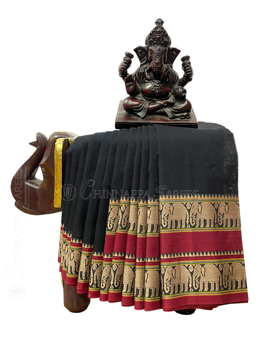 Narayanpet  Black Cotton Sarees CS16