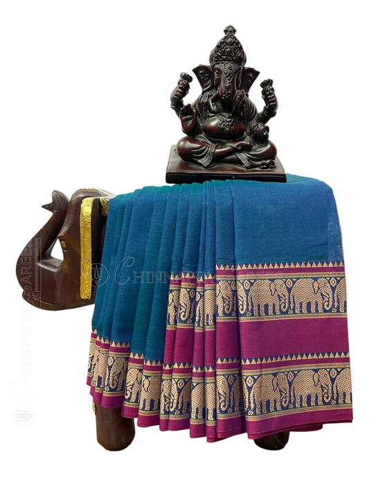 Narayanpet  Ananda Blue Cotton Sarees CS18