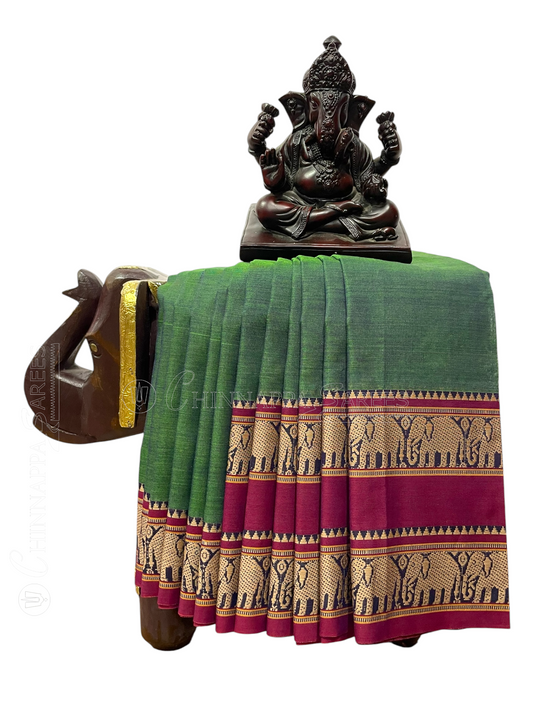 Narayanpet Mehndi Green Cotton Sarees CS17