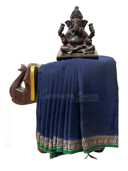 Narayanpet Ink Blue Cotton Saree CS59