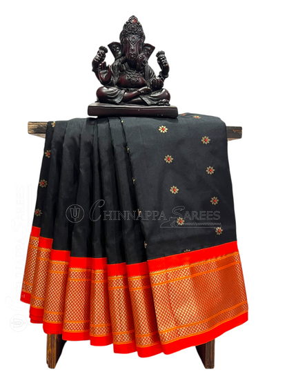 Pure Paithani Black Silk Saree
