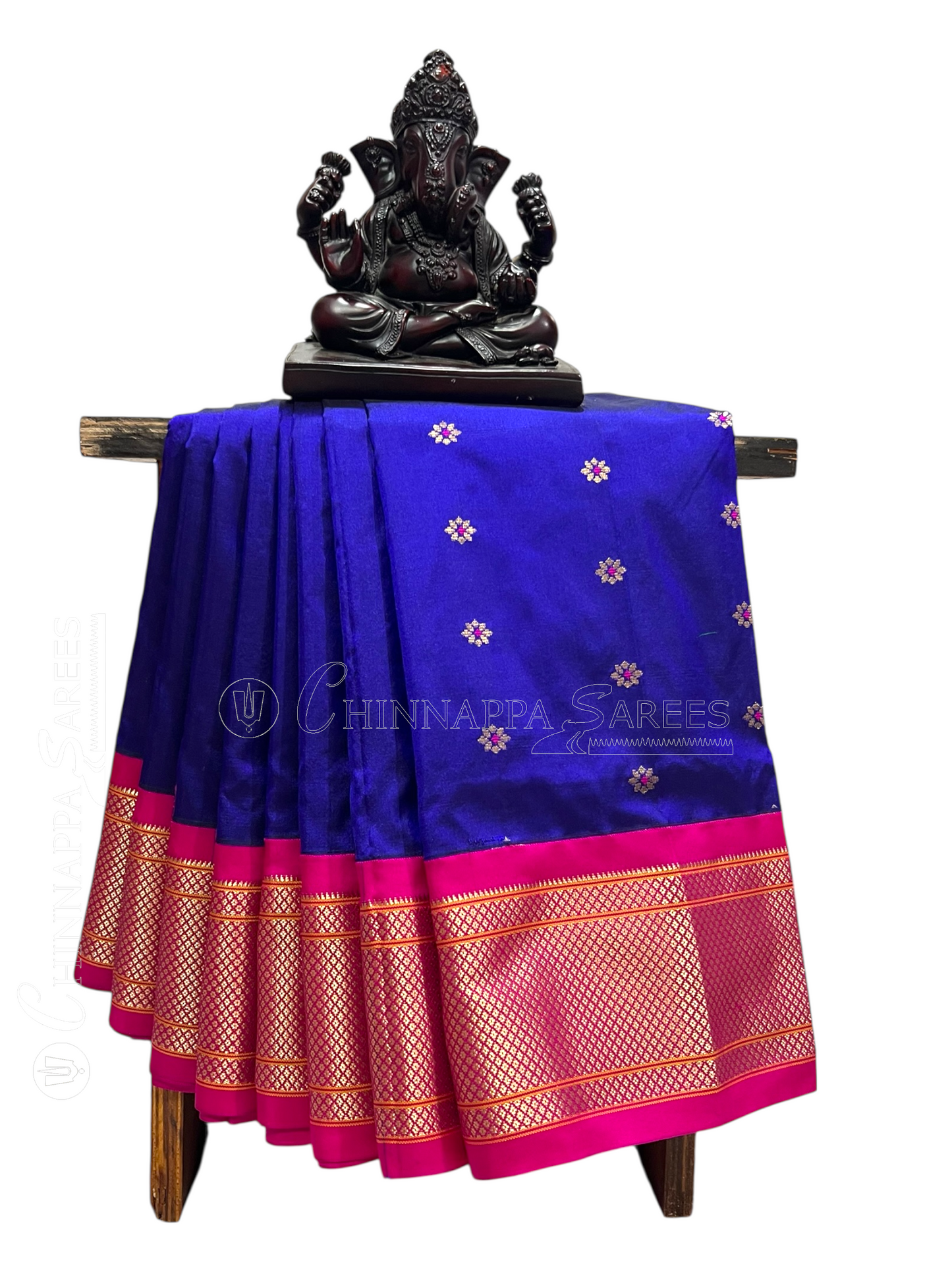 Pure Paithani Border Royal Blue Silk Saree