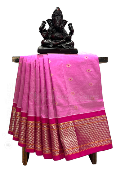 Paithani Border Light Pink Pure Silk Saree