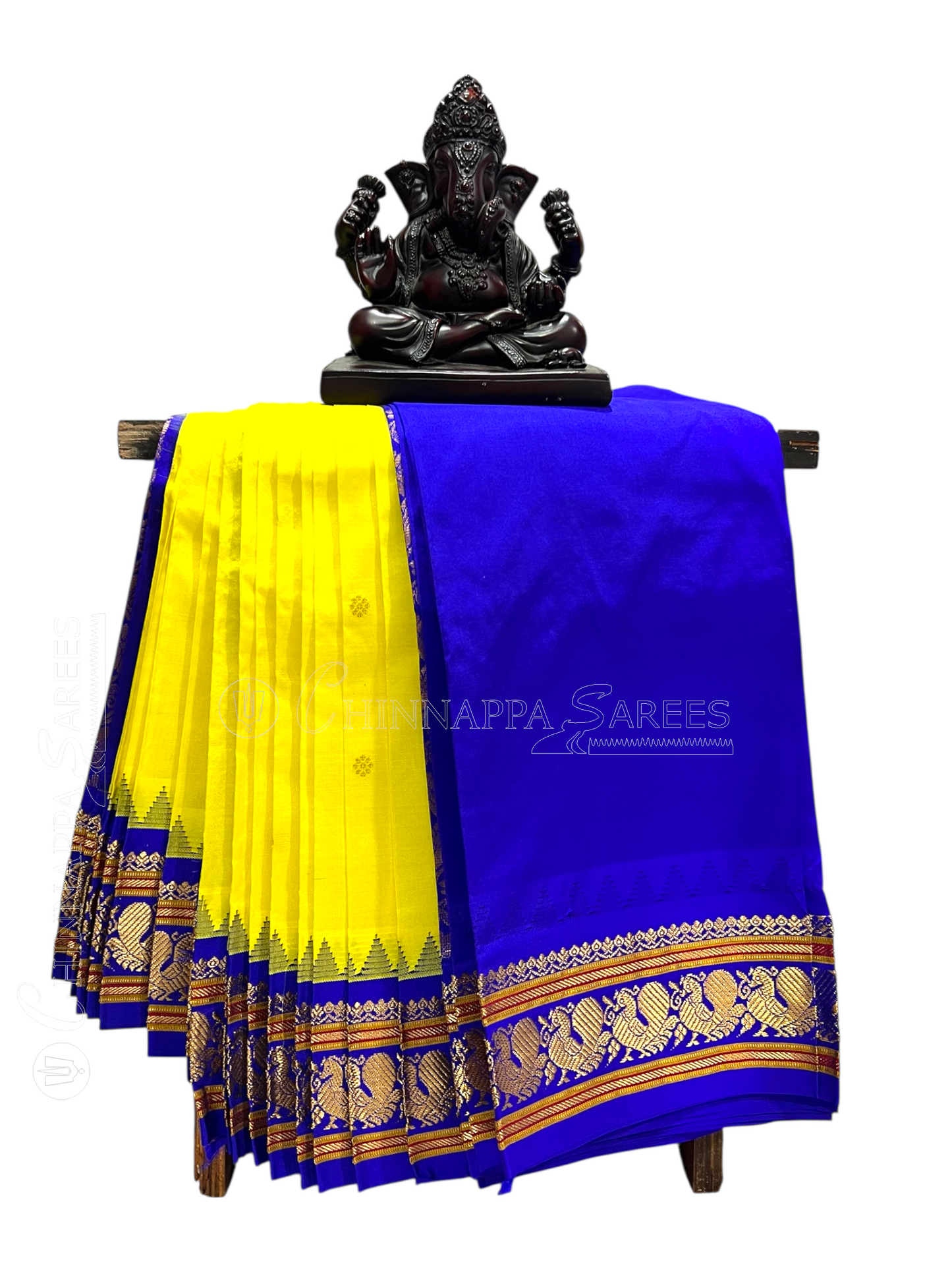 Humsa Border Lemon Yellow Pure Silk Saree