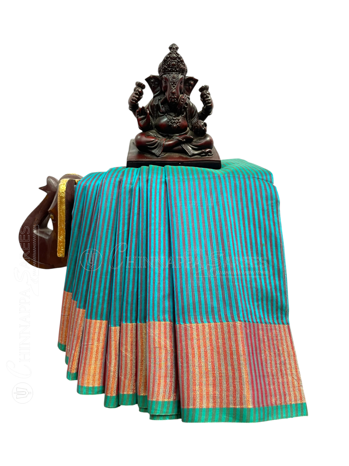 Narayanpet Zari Tissue Light Blue Cotton Saree  CS176