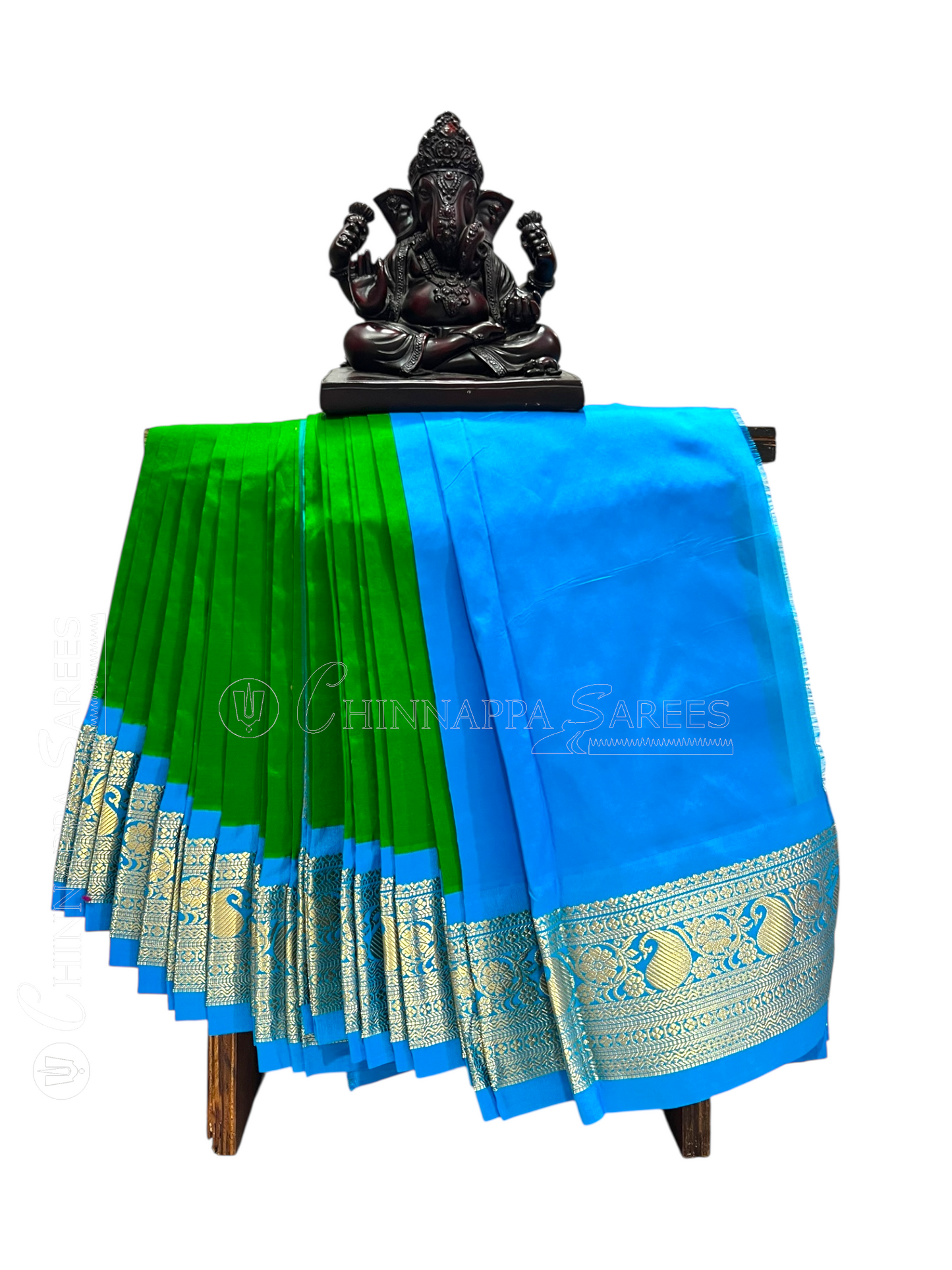 Neelambari Border Green Pure Silk Saree