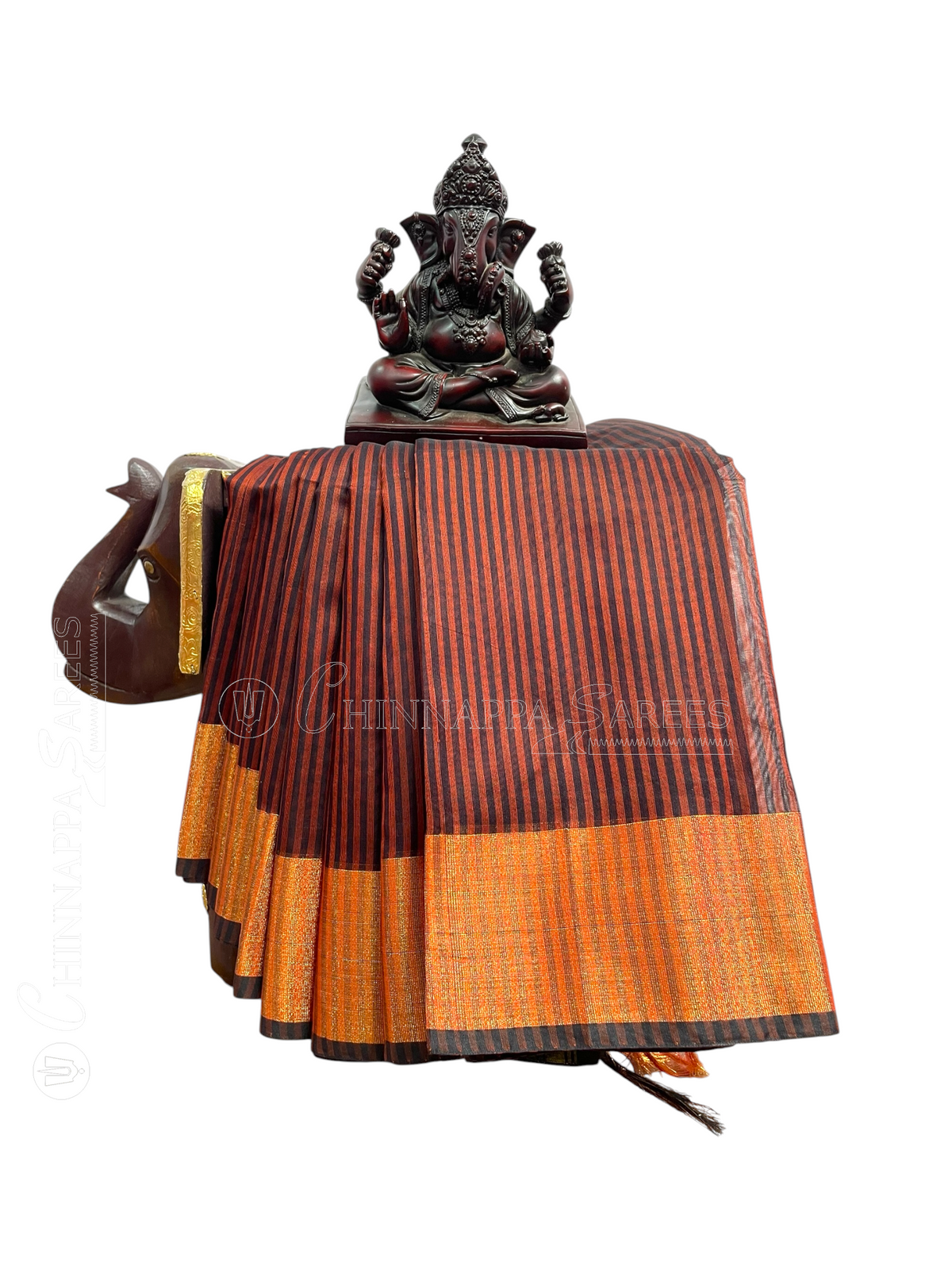 Narayanpet Zari Tissue Maroon Cotton Sarees CS145