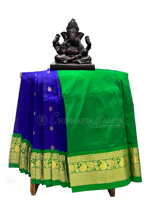 Neelambari Border Royal Blue Pure Silk Saree