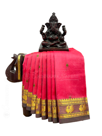 Mahalaxmi Border Hot Pink Soft Silk Saree