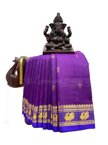 Mahalaxmi Border Purple Soft Silk Saree