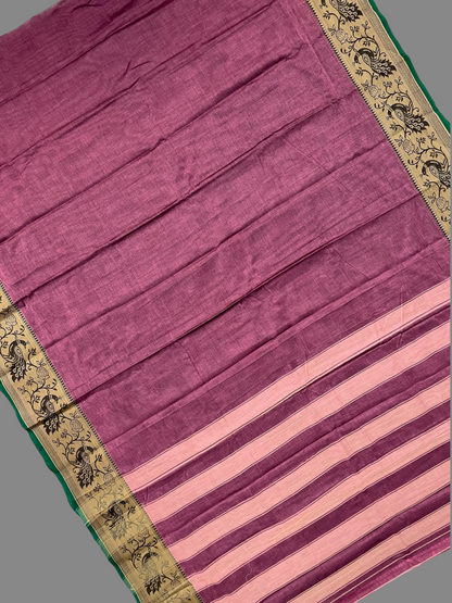 Narayanpet Copper Purple Cotton Sarees CS21
