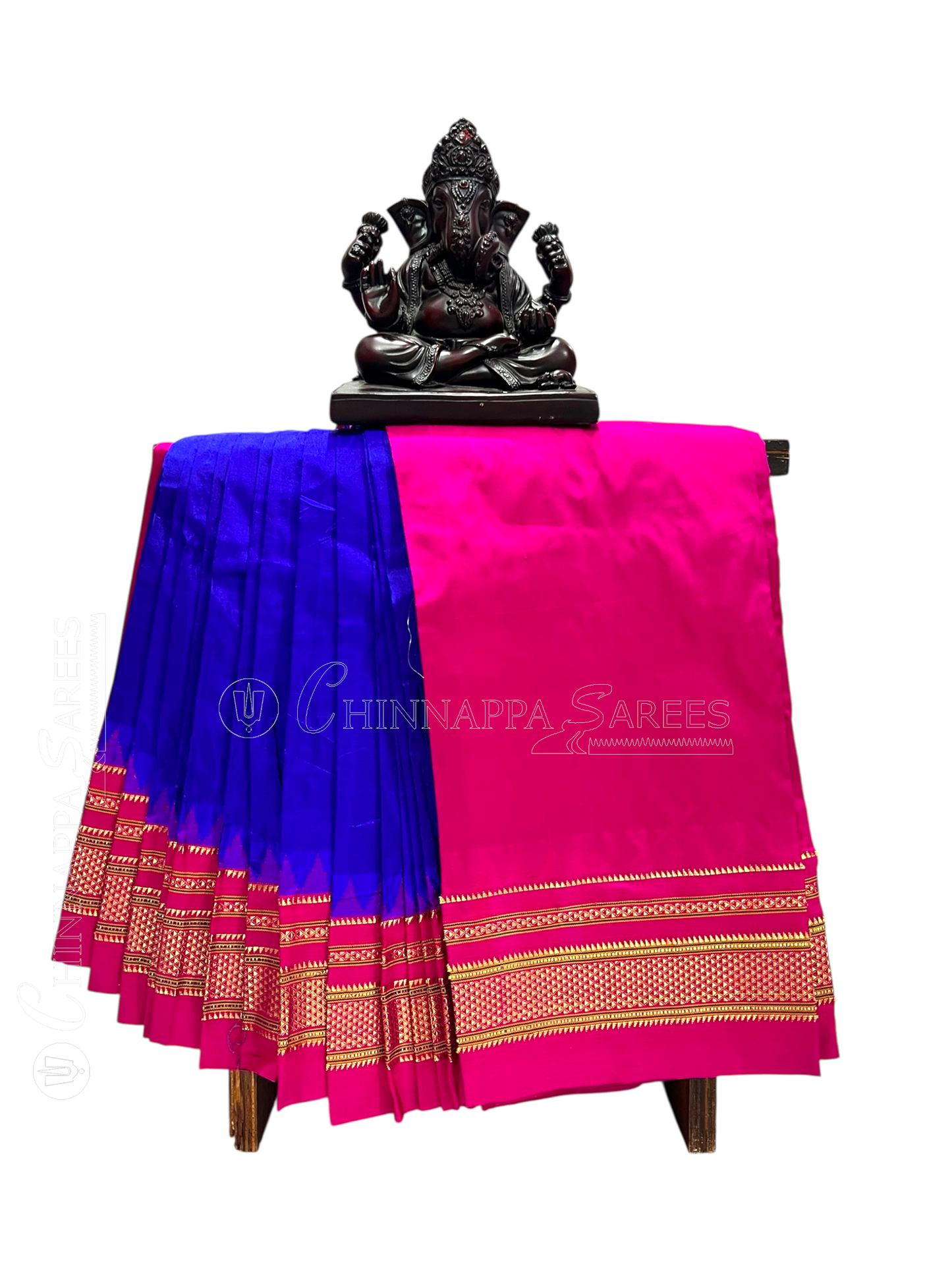 Peshwai Border  Navy Blue  Pure Silk Saree