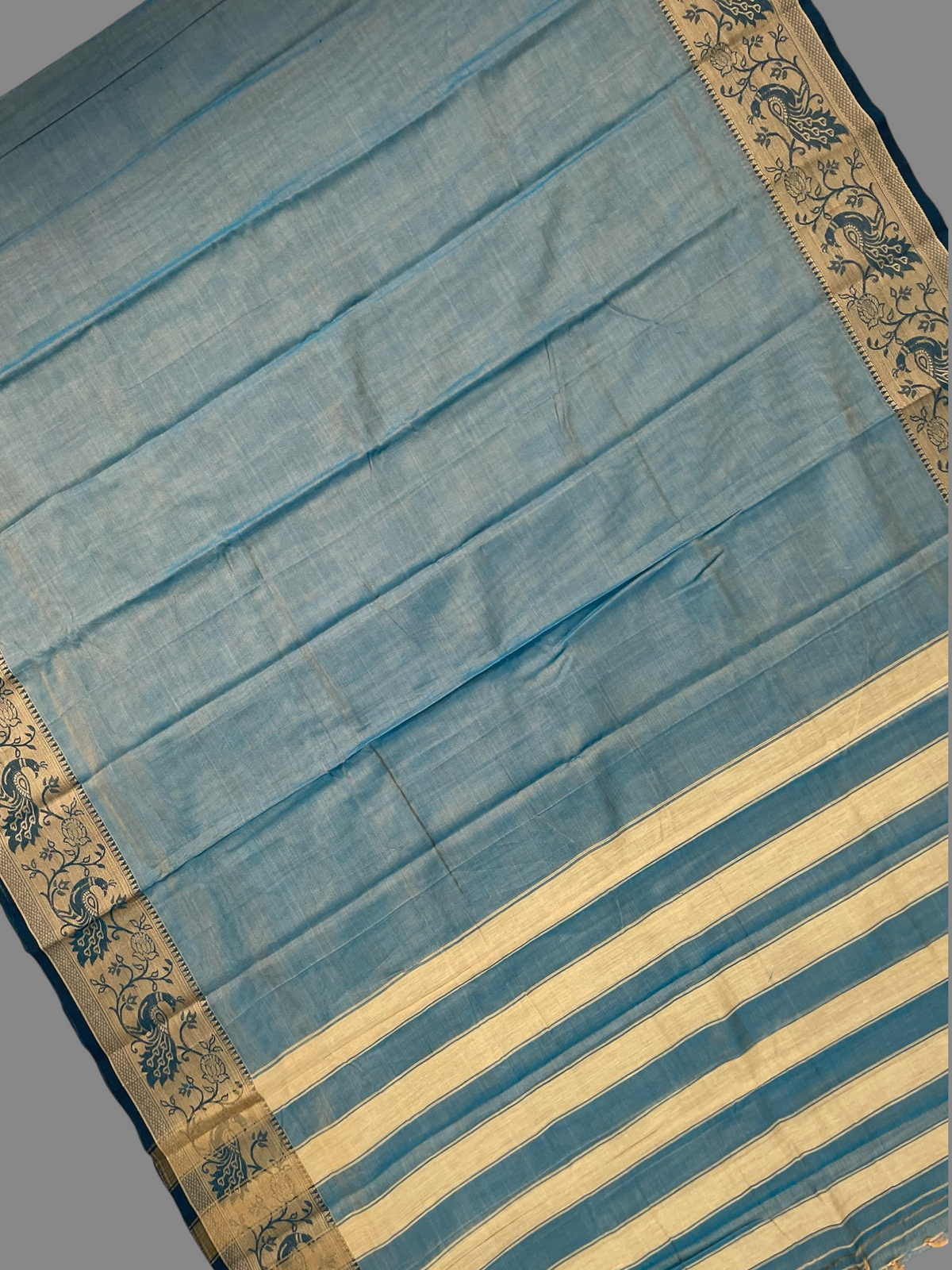 Narayanpet Light Blue Cotton Sarees CS23