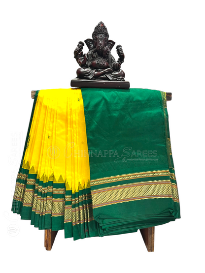 Peshwai Border Yellow Pure Silk Saree