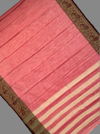 Narayanpet Light Pink Cotton Sarees CS3