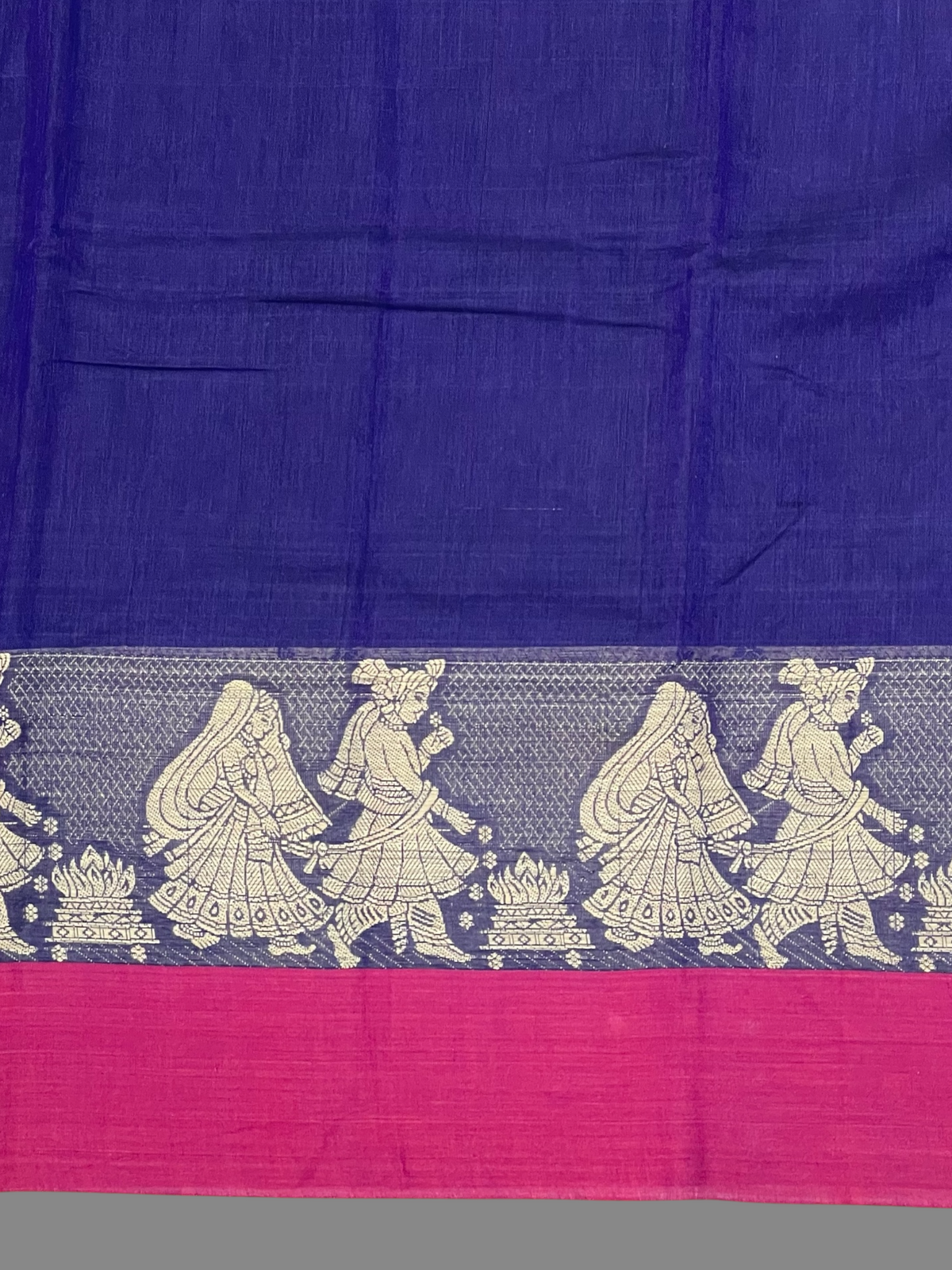 Narayanpet Navy Blue Colour Cotton Saree CS5