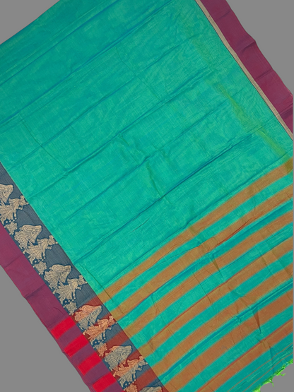 Narayanpet Sea Green Colour Cotton Saree CS6