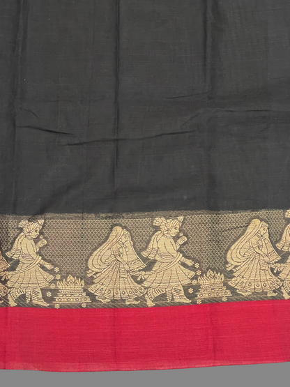 Narayanpet Black Colour  Cotton Saree CS8