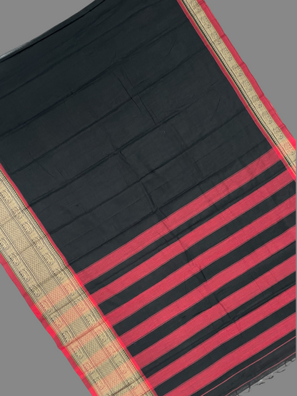 Narayanpet Black Cotton Sarees C125
