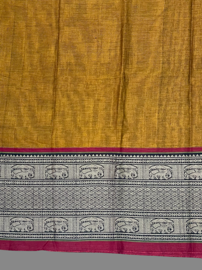 Narayanpet Golden Brown Cotton sarees CS75