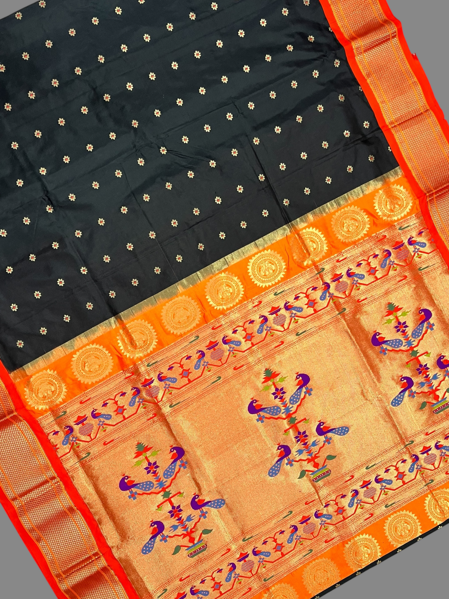 Pure Paithani Black Silk Saree