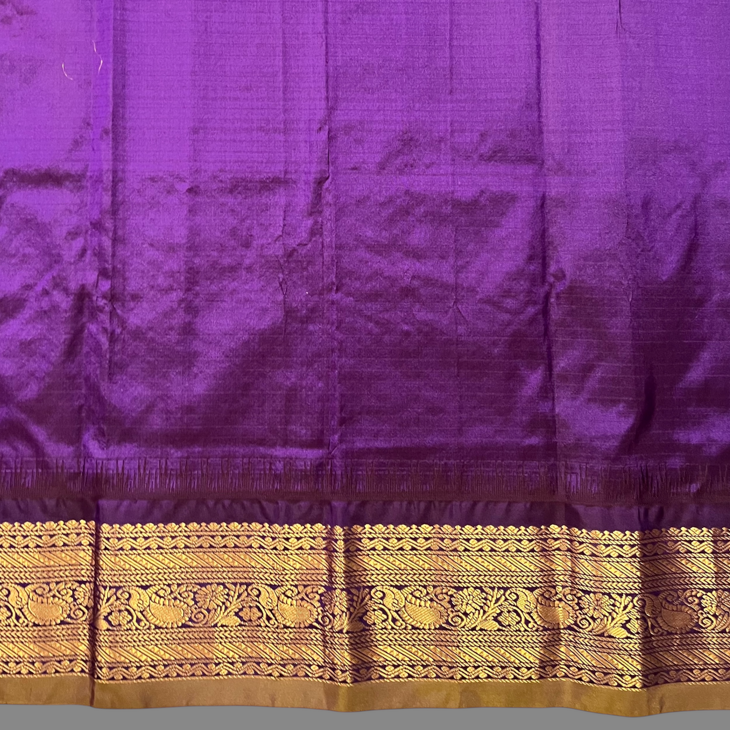 Gadwal Small Checks Butta Rama Blue Pure Silk Sarees