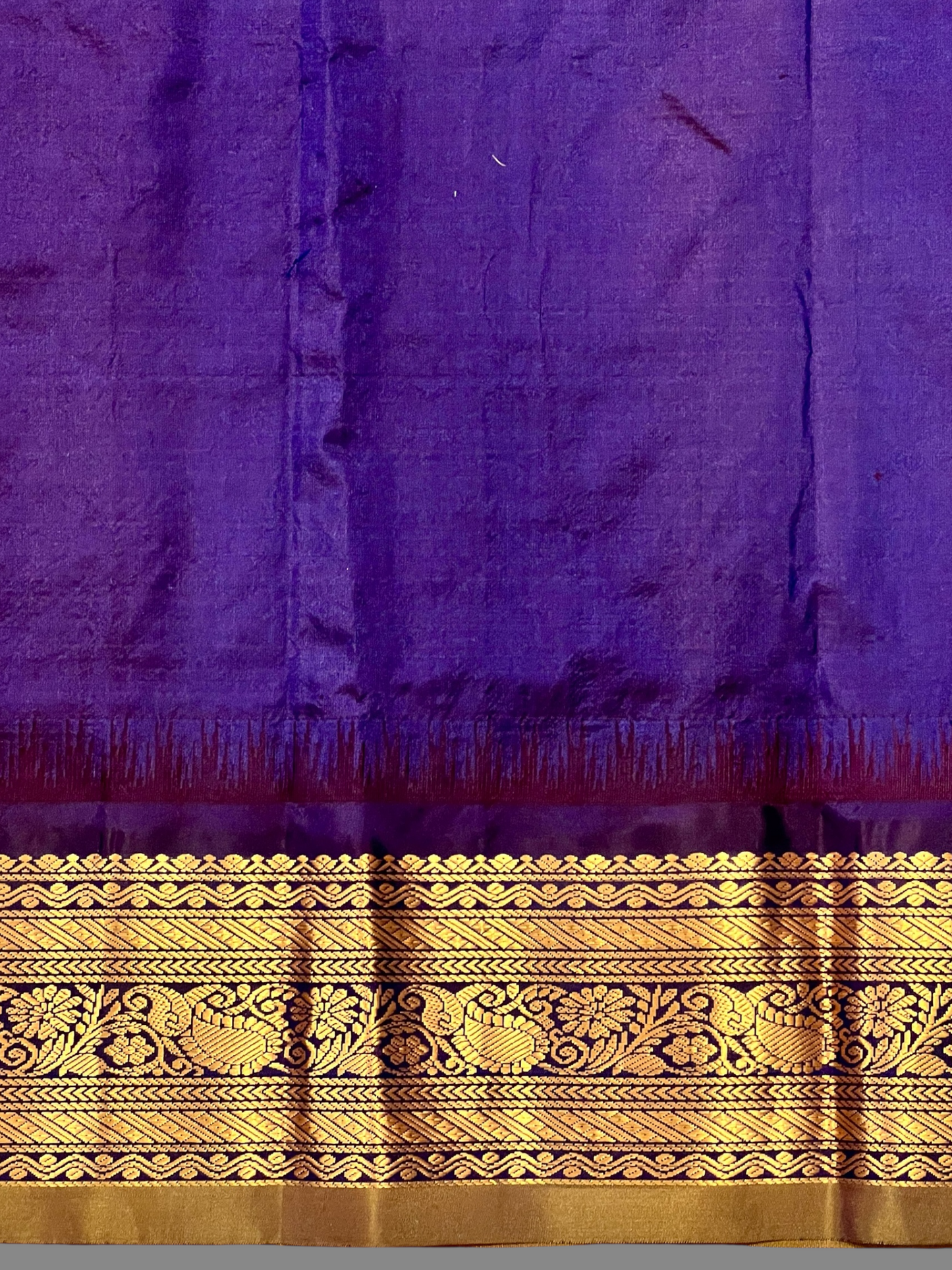 Gadwal Small Checks Butta Blue Pure Silk Sarees
