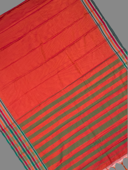 Narayanpet Orange Cotton Sarees CS25
