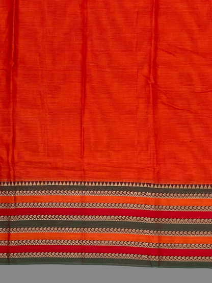 Narayanpet Orange Cotton Sarees CS25