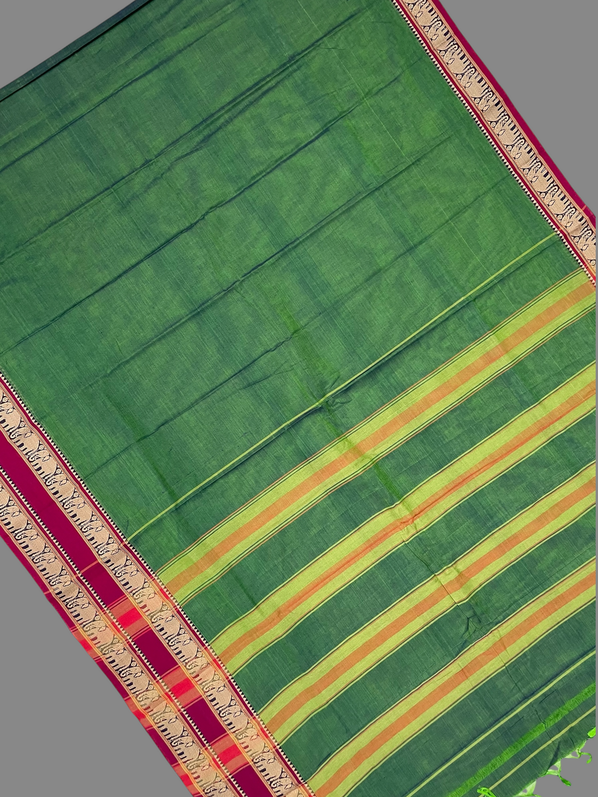 Narayanpet Mehndi Green Cotton Sarees CS17
