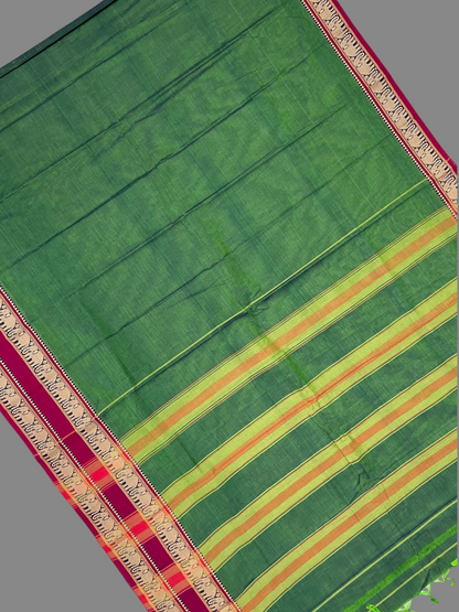 Narayanpet Mehndi Green Cotton Sarees CS17