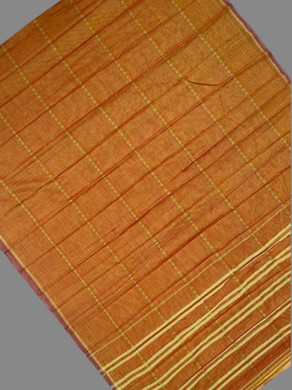 Narayanpet Light Orange Cotton Sarees CS150