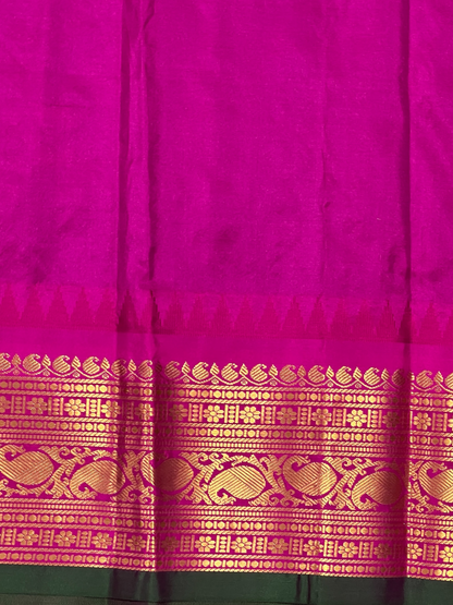 Bridal Big Checks Butta Mustard Pure Silk Sarees