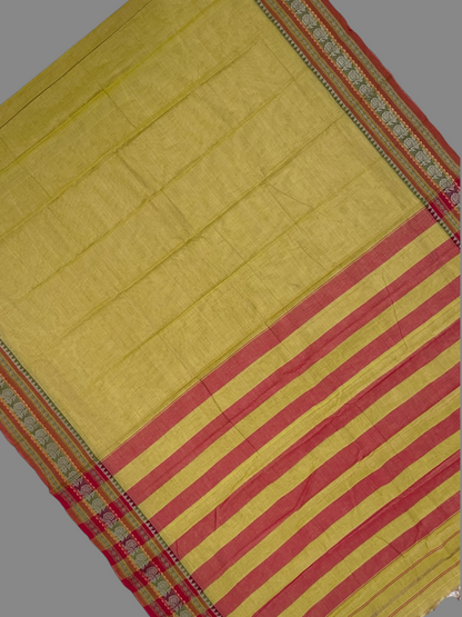 Narayanpet Light Yellow Cotton Sarees CS20