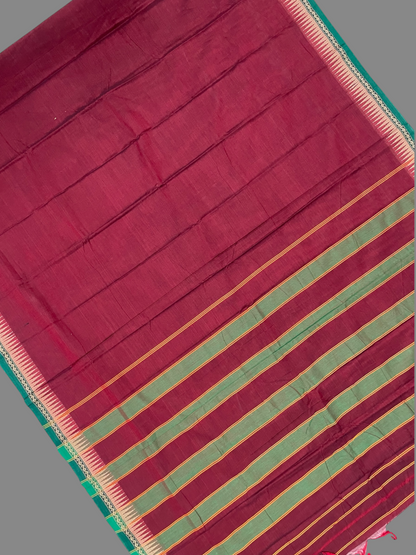 Narayanpet Maroon Cotton Saree CS465