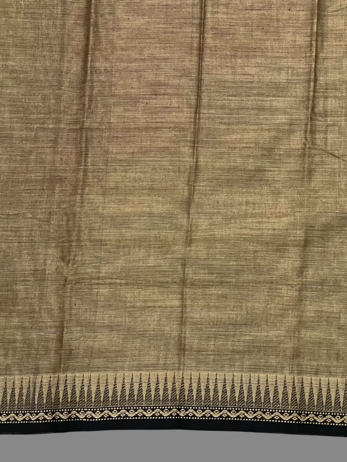 Narayanpet Khaki Olive Cotton Saree CS466