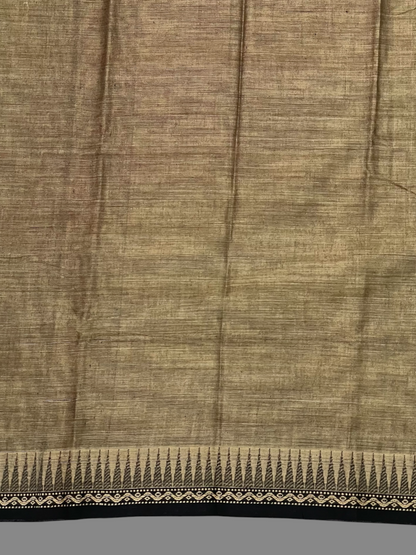 Narayanpet Khaki Olive Cotton Saree CS466