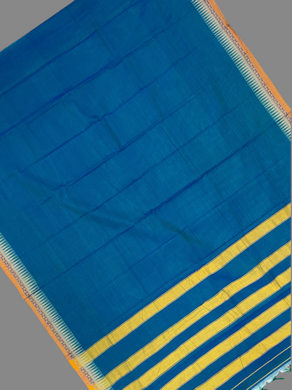 Narayanpet Ananda Blue Cotton Saree CS432