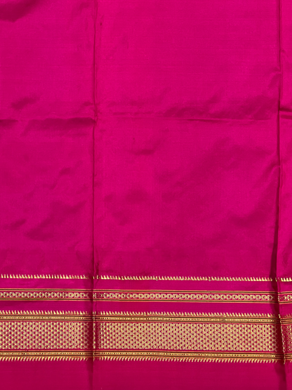 Peshwai Border  Navy Blue  Pure Silk Saree