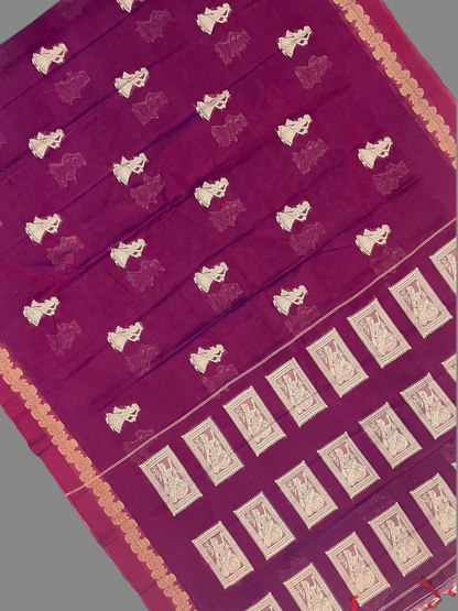 Narayanpet Magenta Cotton Sarees CS37