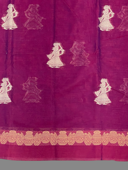Narayanpet Magenta Cotton Sarees CS37