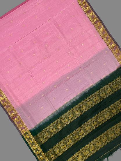 Mahalaxmi Border Light Pink Soft Silk Saree