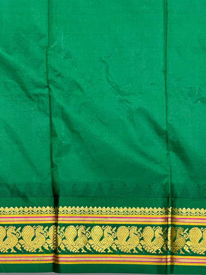 Humsa Border Mustard Yellow Pure Silk Saree