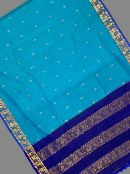 Mahalaxmi Border Blue Soft Silk Saree