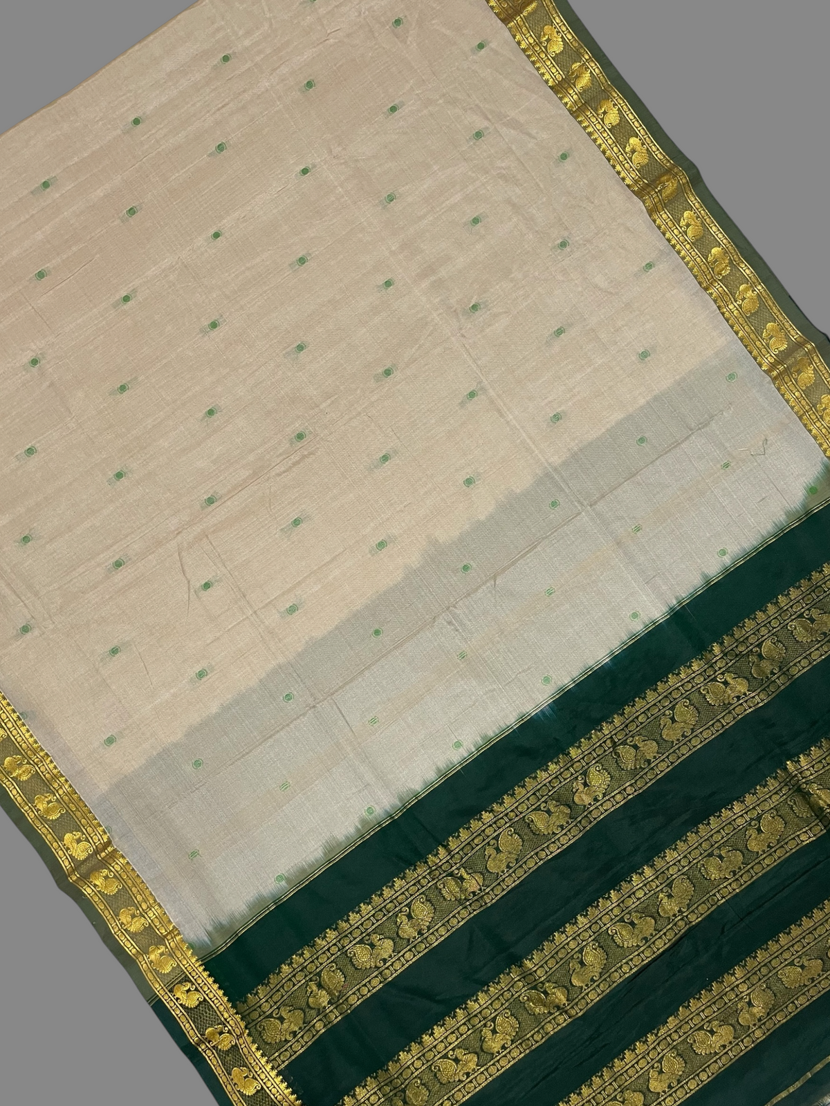 Mahalaxmi Border Beige Cream Soft Silk Saree