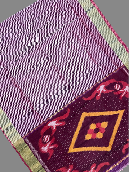 Narayanpet Zari Tissue Light Pink Cotton Sarees CS152