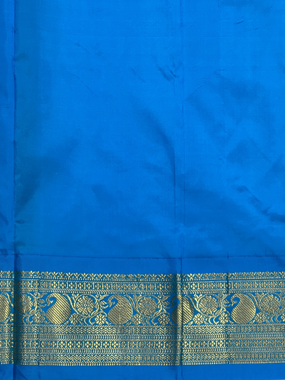 Neelambari Border Green Pure Silk Saree