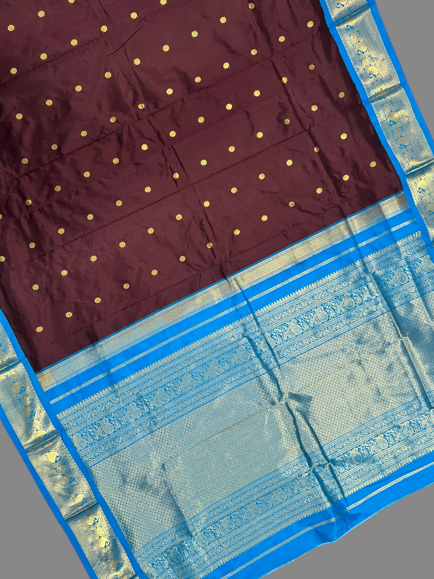 Neelambari Border Brown Pure Silk Saree