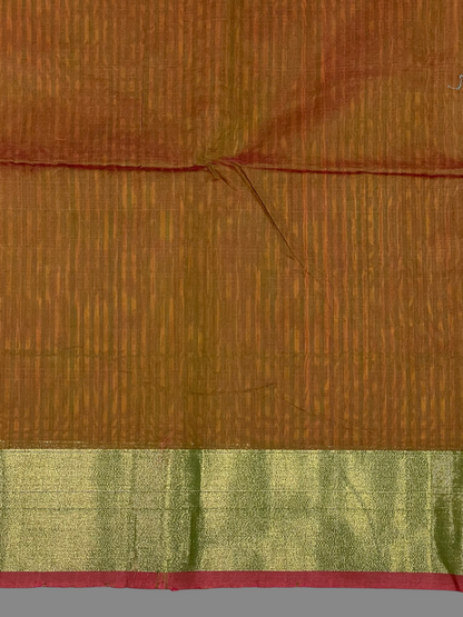 Narayanpet Zari Tissue Orange Cotton Saree CS177