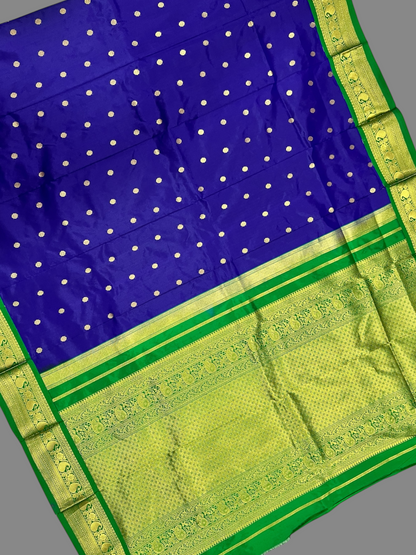 Neelambari Border Royal Blue Pure Silk Saree